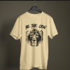 beige color be the lion graphic tee on a hanger