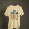beige color shift to move ahead graphic tee on a hanger