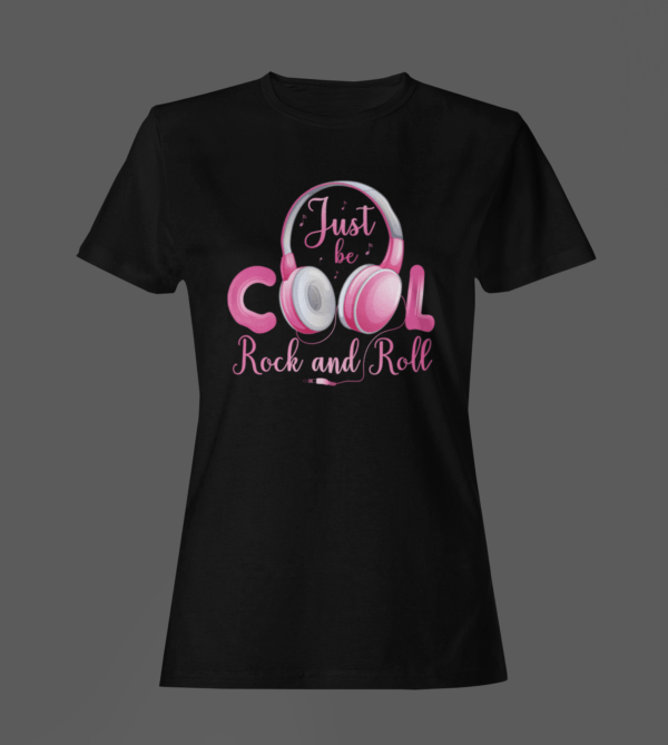 Black Color Women’s Premium Quality Round Neck Half Sleeve Just Be Cool Printed Tees