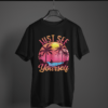 black color just see yourself printed tee on a hanger
