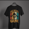 black color life is a game graphic tee on a hanger