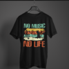 black color music in my mind printed tee on a hanger