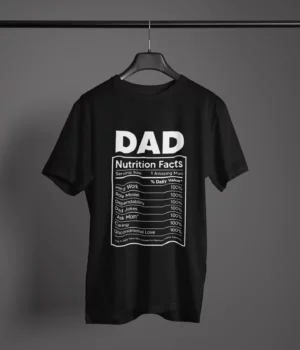 black-dad-nutrition-facts graphic tee on-a-hanger