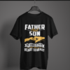 black-father-and-son-always-heart-to-heart printed t-shirt on-a-hanger