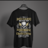 black color i'm a mechani graphic t-shirt on a hanger