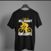 black-life-is-all-about-balance printed t-shirt on-a-hanger