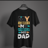 black-my-hero-my-friend-my-dad graphic tee on-a-hanger