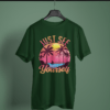 bottle green color just see yourself printed tee on a hanger