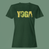 Bottle Green Color Women’s Premium Quality Round Neck Half Sleeve Yoga Printed Tees