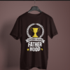 coffee-brown-achievement-unlocked-father-hood graphic tee on-a-hanger