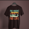 coffee brown color music in my mind printed tee on a hanger