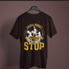 coffee brown color the real workout starts when you want to stop printed tee on a hanger