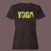 Coffee Brown Color Women’s Premium Quality Round Neck Half Sleeve Yoga Printed Tees