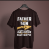 coffee-brown-father-and-son-always-heart-to-heart printed t-shirt on-a-hanger