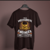 coffee brown color I'm a mechanical engineer printed tee on a hanger