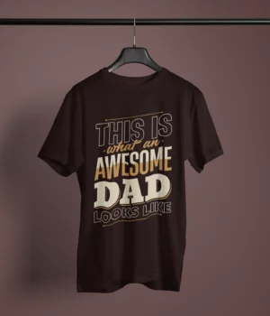 coffee-brown-this-is-what-an-awesome-dad-looks-like graphic tee on-a-hanger