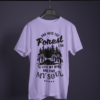 lavender-into-the-forest-to-find-my-soul graphic tee on-a-hanger