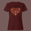 Maroon Color Women’s Premium Quality Half Sleeve Pawfect Love Printed Tees