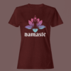 Maroon Color Women’s Premium Quality Round Neck Half Sleeve Namaste Graphic Tees