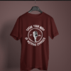 maroon color speak your mind or nothing changed graphic tee on a hanger