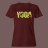 Maroon Color Women’s Premium Quality Round Neck Half Sleeve Yoga Printed Tees