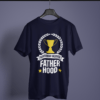 navy-blue-achievement-unlocked-father-hood graphic tee on-a-hanger