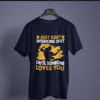 navy blue color just keep working out until someone loves you printed tee on a hanger