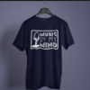 navy blue color music in my mind graphic tee on a hanger