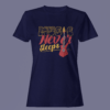 Navy Blue Color Women’s Premium Quality Round Neck Half Sleeve Music Never Sleeps Printed Tees