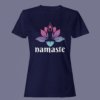 Navy Blue Color Women’s Premium Quality Round Neck Half Sleeve Namaste Graphic Tees