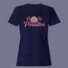 Navy Blue Color Women’s Premium Quality Round Neck Half Sleeve Paradise Printed Tees