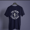 navy blue color speak your mind or nothing changed graphic tee on a hanger