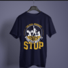 navy blue color the real workout starts when you want to stop printed tee on a hanger