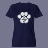Navy Blue Color Women’s Premium Quality Half Sleeve Who Rescued Who Graphic Printed T-Shirts
