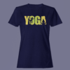 Navy Blue Color Women’s Premium Quality Round Neck Half Sleeve Yoga Printed Tees