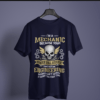 navy blue color i'm a mechanic graphic t-shirt on a hanger