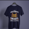 navy blue color I'm a mechanical engineer printed tee on  hanger