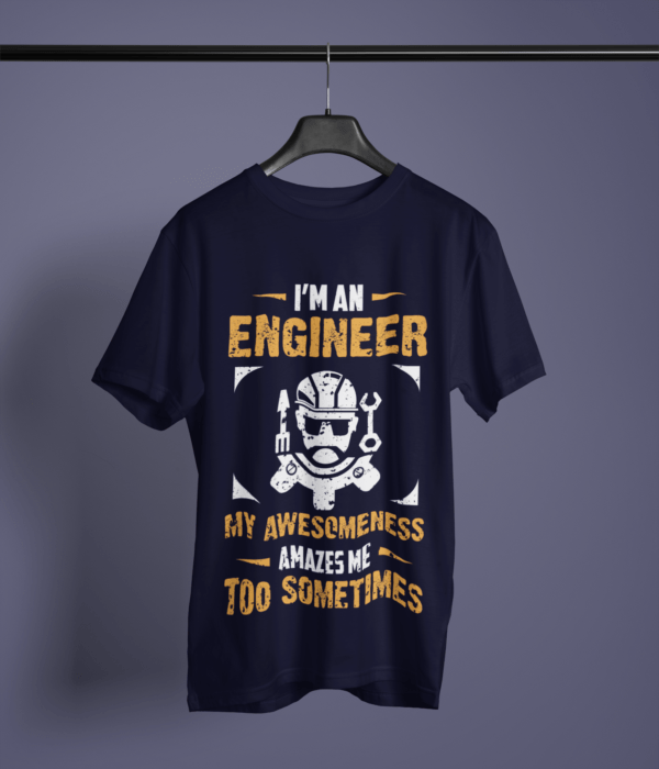 navy-blue-my-awesomeness-amazes-me-too-sometimes graphic tee on-a-hanger