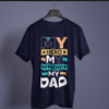navy-blue-my-hero-my-friend-my-dad graphic tee on-a-hanger