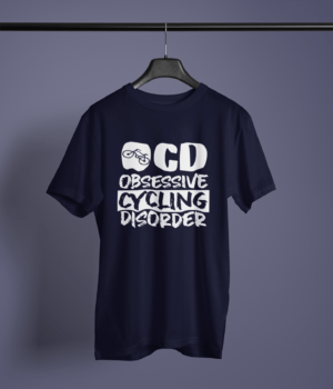 navy-blue-obsessive-cycling-disorder printed tee on-a-hanger