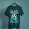 petrol blue color I choose to be a gamer graphic tee on a hanger