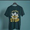 petrol blue color the real workout starts when you want to stop printed tee on a hanger