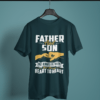 petrol-blue-father-and-son-always-heart-to-heart printed t-shirt on-a-hanger
