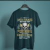 petrol blue color I'm a mechanic graphic-t-shirt on a hanger