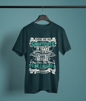 petrol-blue-it-takes-years-of-blood-sweat-and-tears printed tee on-a-hanger