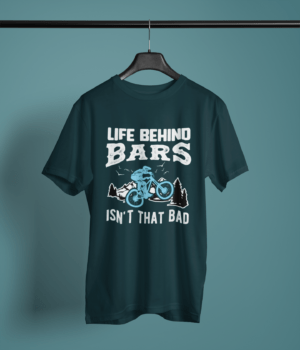 petrol-blue-life-behind-bars printed tee on-a-hanger