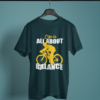petrol-blue-life-is-all-about-balance printed t-shirt on-a-hanger