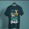 petrol-blue-my-hero-my-friend-my-dad graphic tee on-a-hanger