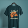 petrol-blue-no-fuel-no-insurance-free-parking printed t-shirt on-a-hanger