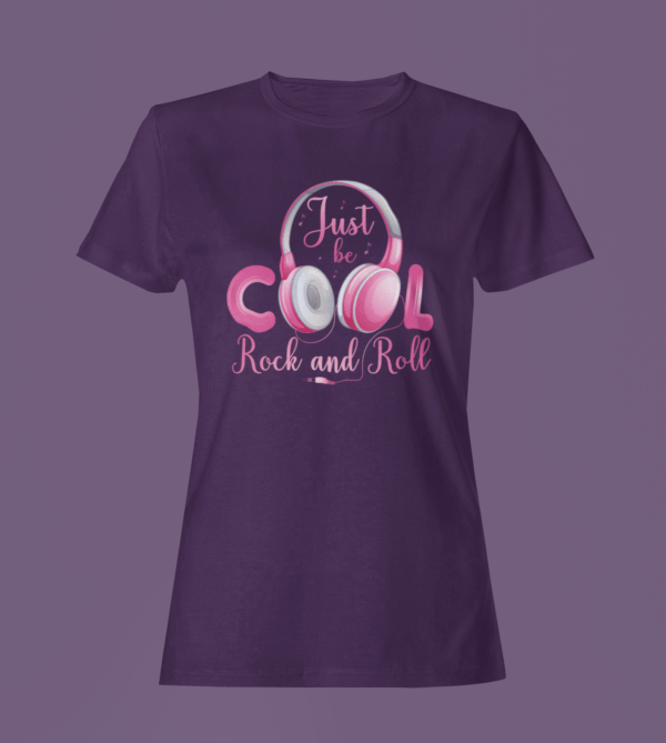 Purple Color Women’s Premium Quality Round Neck Half Sleeve Just Be Cool Printed Tees